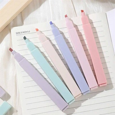 6Pcs Pastel Highlighters Pen Art Drawing Graffiti Marker Pen