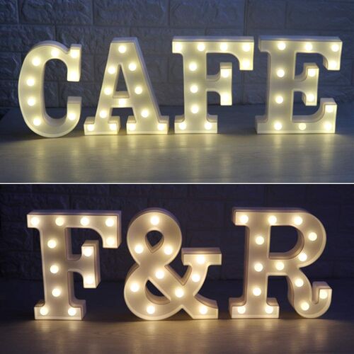 Alphabet 26 &number Letters Lights LED Light Up Warm Marquee