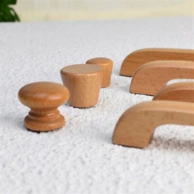 Wood Handle Door Cabinet Drawer Wardrobe Cupboard Simple