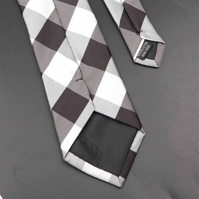 New Men's Classic Plaid Tie Luxury Stripe 8cm Jacquard N