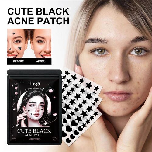 Hoygi Cute Black Acne Patch - Reduces spots, blackheads, and