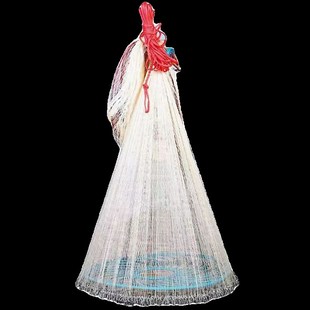 新款 手抛网圆盘鱼网钢丝拉线捕鱼网旋网 大力马线撒网大飞盘式