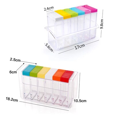 Transparent Spice Jar Set Salt and Pepper Seasoning Bottle C