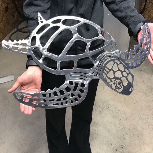 Metal Sea Turtle Ornament Beach Theme Decor Wall Art Decorat