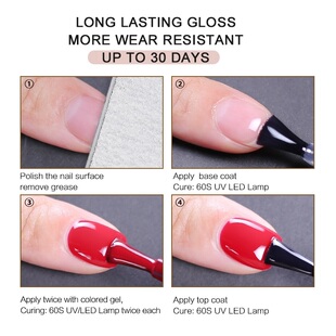 No Wipe Top Coat Base Coat Primer UV Gel Nail Art Tips
