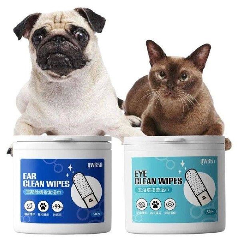 Pet Eye/Ear Finger Wipes Cleans and Deodorizes Pet Ear