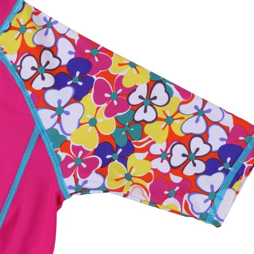BAOHULU Print Short Sleeve Girls Swimwear One Piece UPF UV50