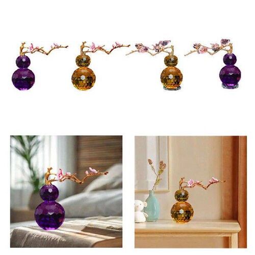 Gourd Statue Glass Collectible Gourd Table Ornament for