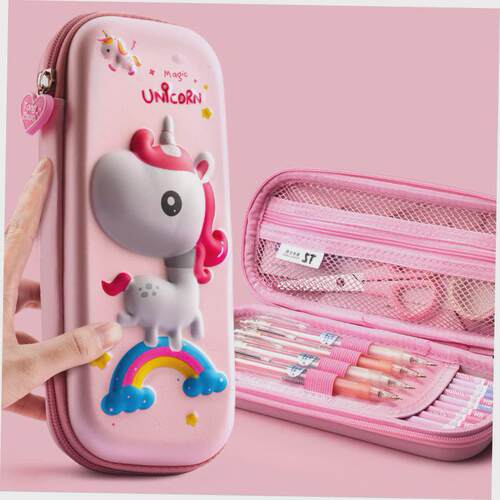 3D Unicorn EVA cute pencil box School student stationery 1