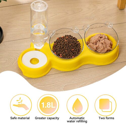 Pet Cat Bowl 3-in-1 Automatic Feeder Dog Cat Food Bowl With
