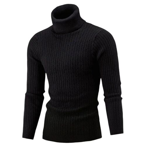 Autumn Winter Mens Turtleneck Sweater Mens Knitting Pullov