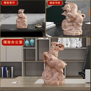 十二生肖摆件桃木鼠牛虎兔龙蛇马羊猴鸡狗猪吉祥物家居雕刻工艺品