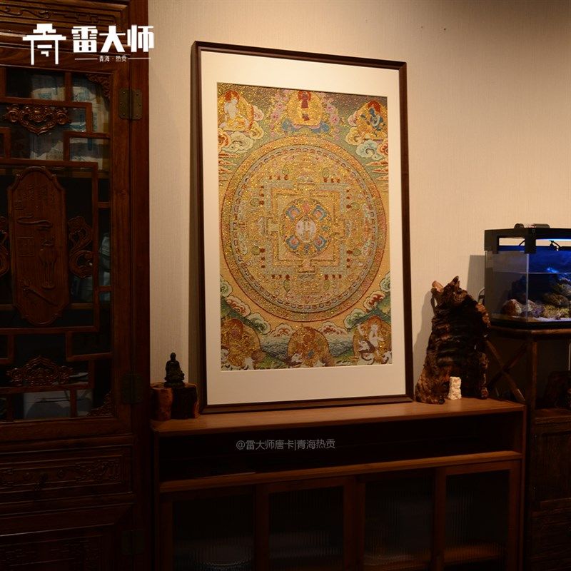 刺绣千手观音坛城唐卡茶室玄关装饰画客厅背景墙挂画沙发餐厅入户,家居饰品,现代装饰画,淘宝优惠券,粉丝福利购,淘宝优惠卷