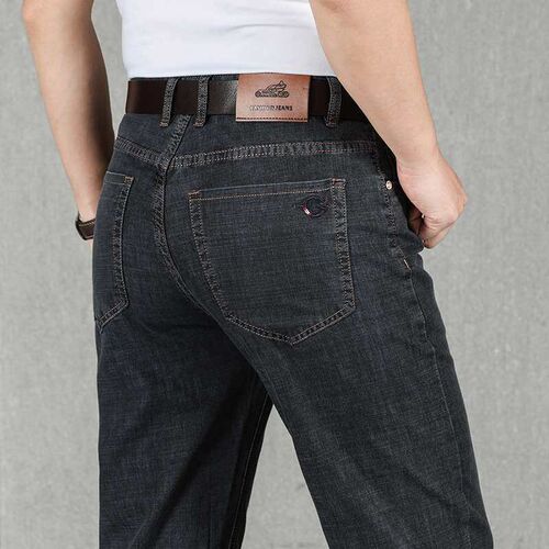Middle-aged jeans mens loose dad high waist casual straight
