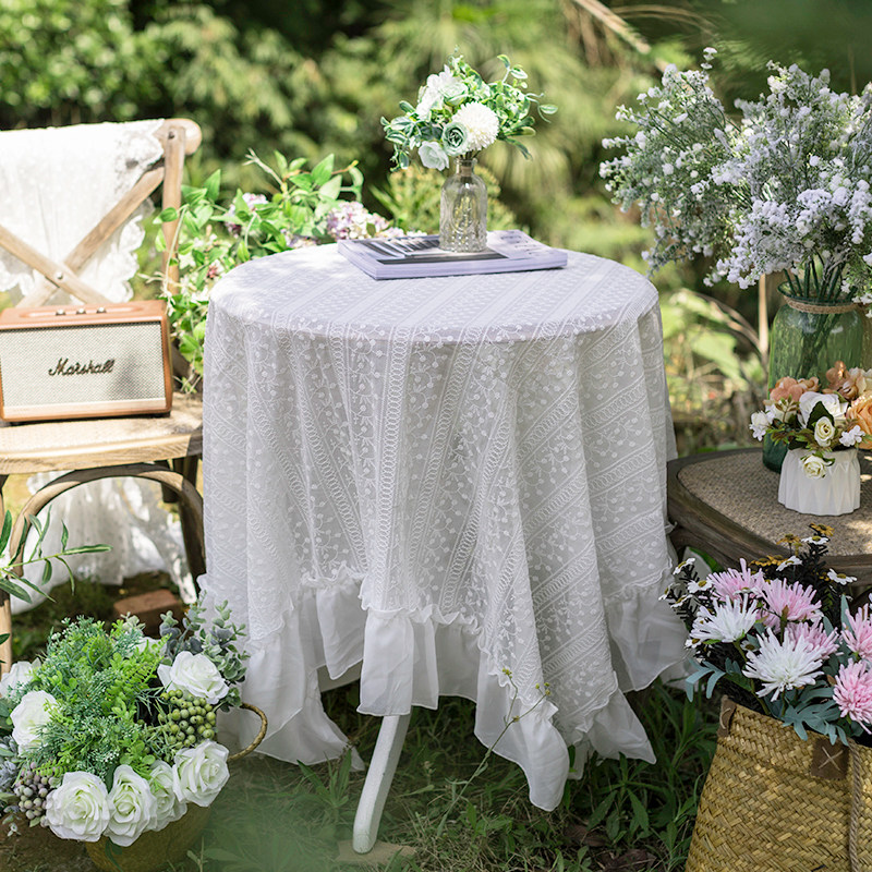 法式复古雪纺蕾丝刺绣桌布摄影背景布茶几微波炉盖巾少女心野餐布,居家布艺,桌布,淘宝优惠券,粉丝福利购,淘宝优惠卷