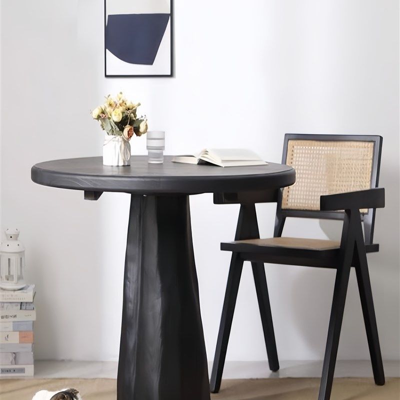 侘寂风实木碳化黑色圆形茶几桌小户型餐桌咖啡桌原木休闲桌椅组合,住宅家具,家用茶台/茶桌,淘宝优惠券,粉丝福利购,淘宝优惠卷