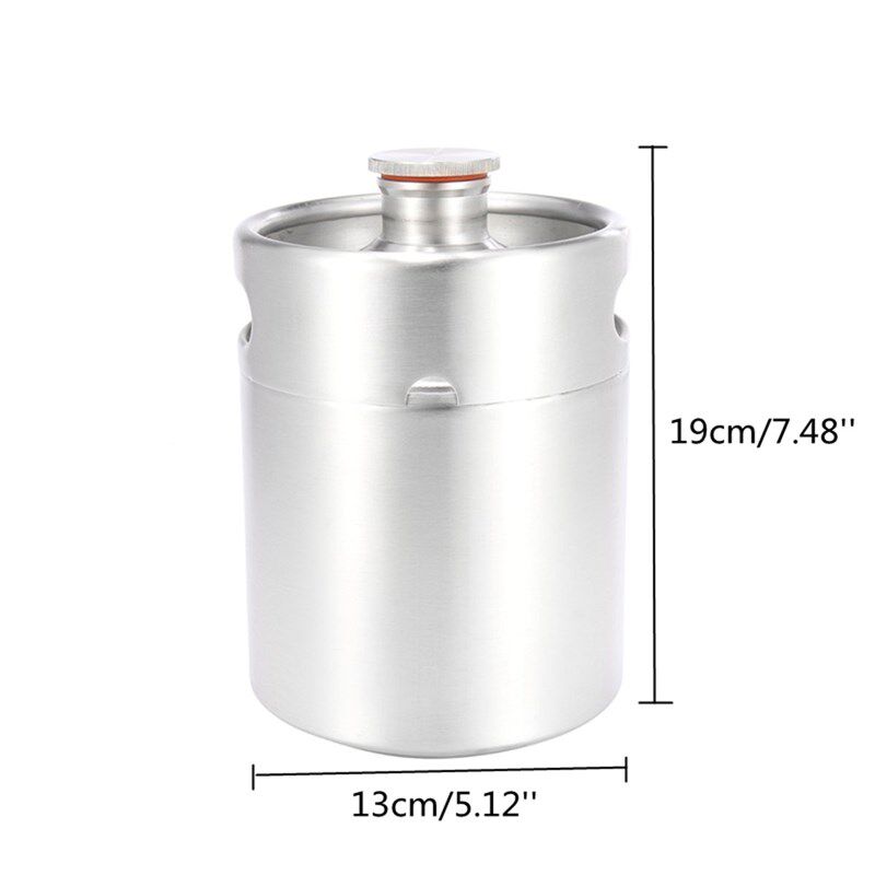 304不锈钢酒壶/ 不锈钢啤酒瓶/家酿啤酒2升容器,2L螺纹盖啤酒桶
