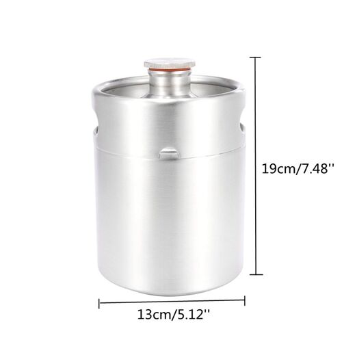 304不锈钢酒壶/ 不锈钢啤酒瓶/家酿啤酒2升容器,2L螺纹盖啤酒桶