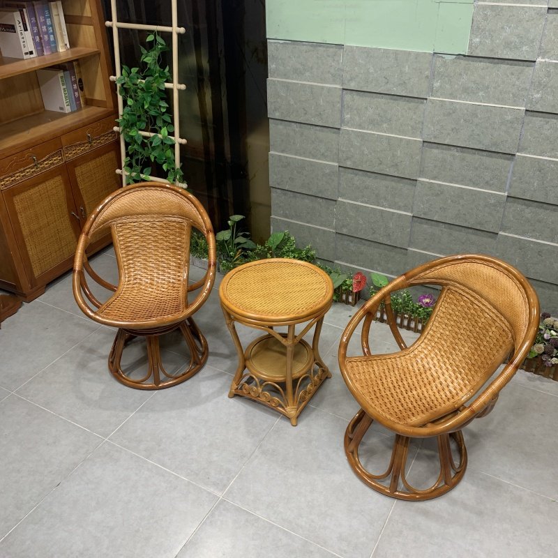 天然真藤椅三件套阳台休闲组合客厅室内单人靠背家用竹滕编茶桌椅,住宅家具,阳台椅,淘宝优惠券,粉丝福利购,淘宝优惠卷