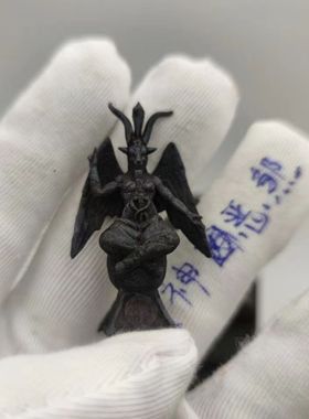 纯铜复古羊头死神摆件埃及老版撒旦黑暗教主骷髅纯铜项链吊坠摆件