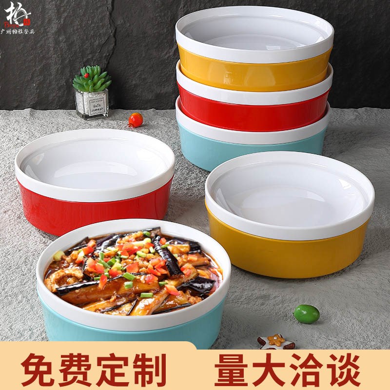密胺酒店餐具加热明炉保温热菜汤盘餐厅饭店明档菜私房菜创意盘子