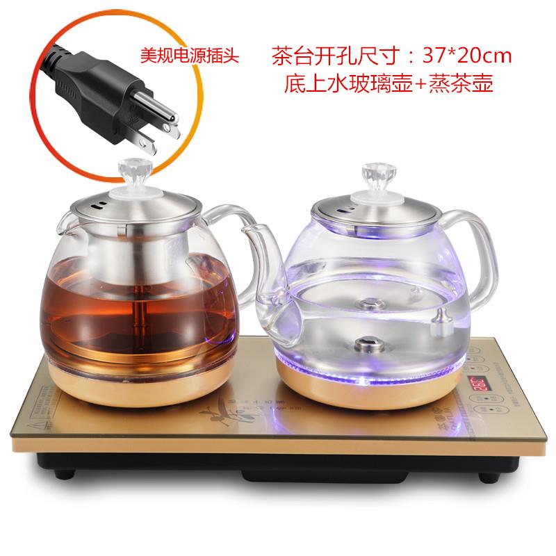 茶富家110V220V全自动底部上水电热水壶玻璃煮茶壶茶台一体嵌入式