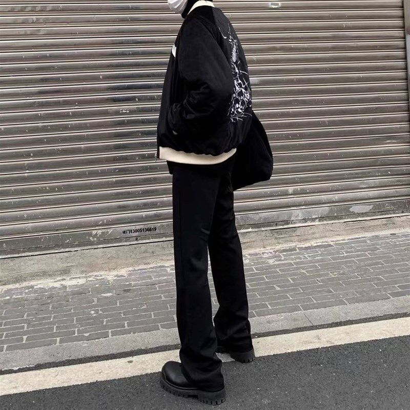 MISHOPE 小众自主修身显瘦显高3D裁剪微喇叭男女休闲百搭西裤长裤