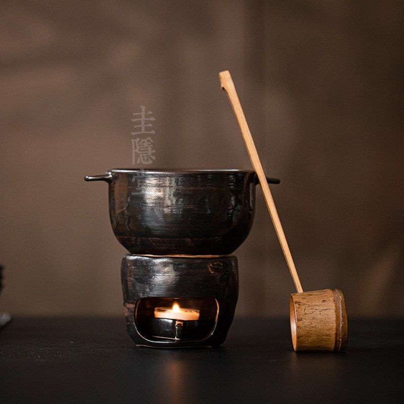 圭隐堂粗陶蜡烛底座温茶炉双耳汤碗砂锅套装家用复古煮茶炉暖茶炉,餐饮具,煮茶炉,淘宝优惠券,粉丝福利购,淘宝优惠卷