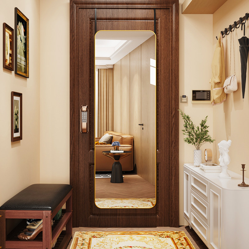 挂门镜子家用卧室高清玻璃全身镜宿舍出租屋门后免打孔贴门穿衣镜,住宅家具,穿衣镜,淘宝优惠券,粉丝福利购,淘宝优惠卷