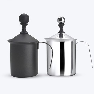 打奶泡器杯机壶家用拉花小型手持咖啡花式双层不锈钢加厚手动工具