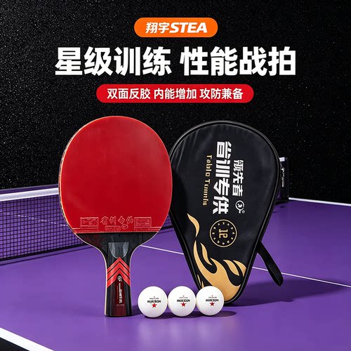 乒乓球拍专业高端12星小学生专用高粘高弹性品牌正品单拍直拍套装