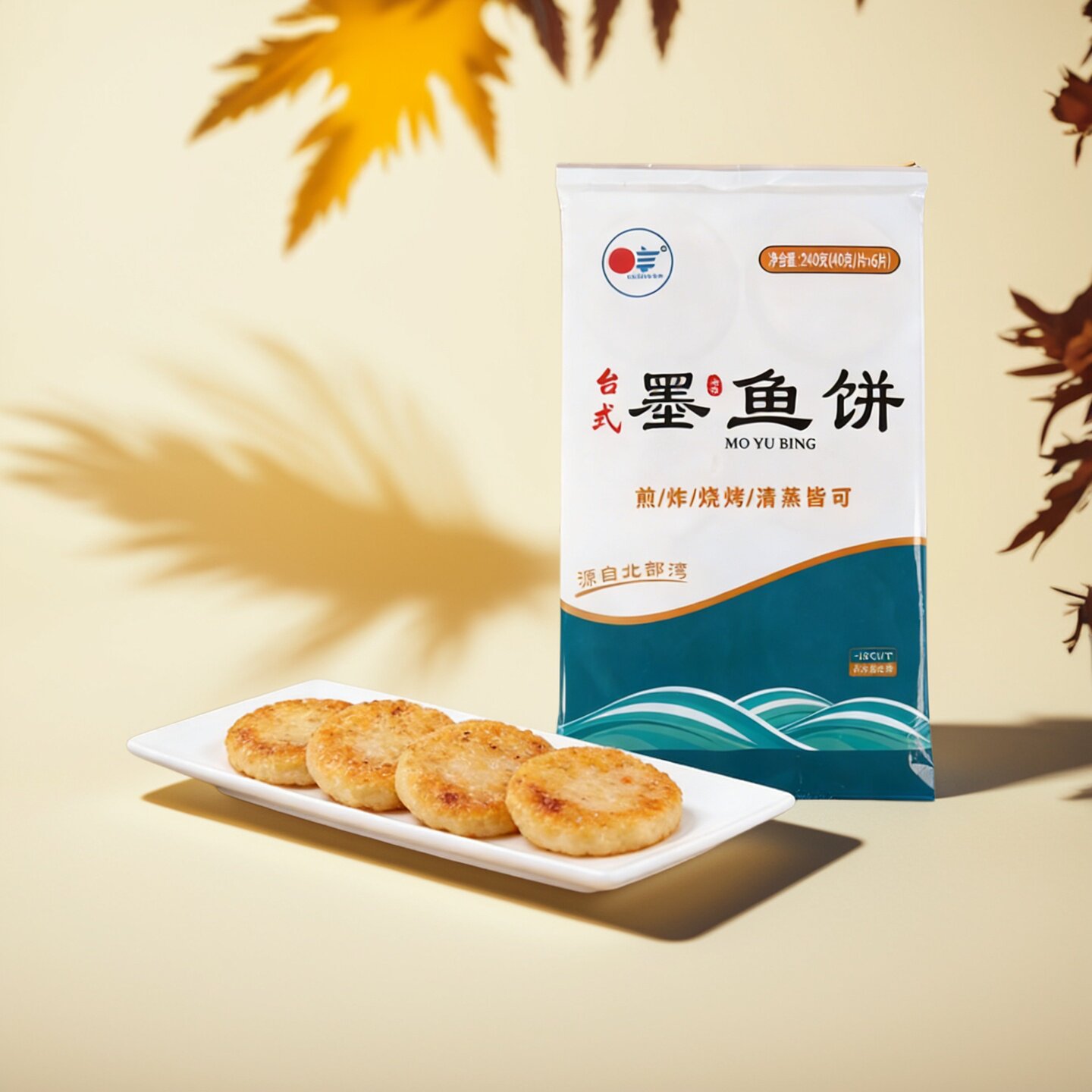 丰华海鲜墨鱼饼240g*3袋