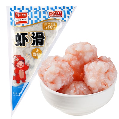 丰华纯虾肉虾滑无添加新鲜半成品挤袋火锅食材青虾仁95%儿童早餐