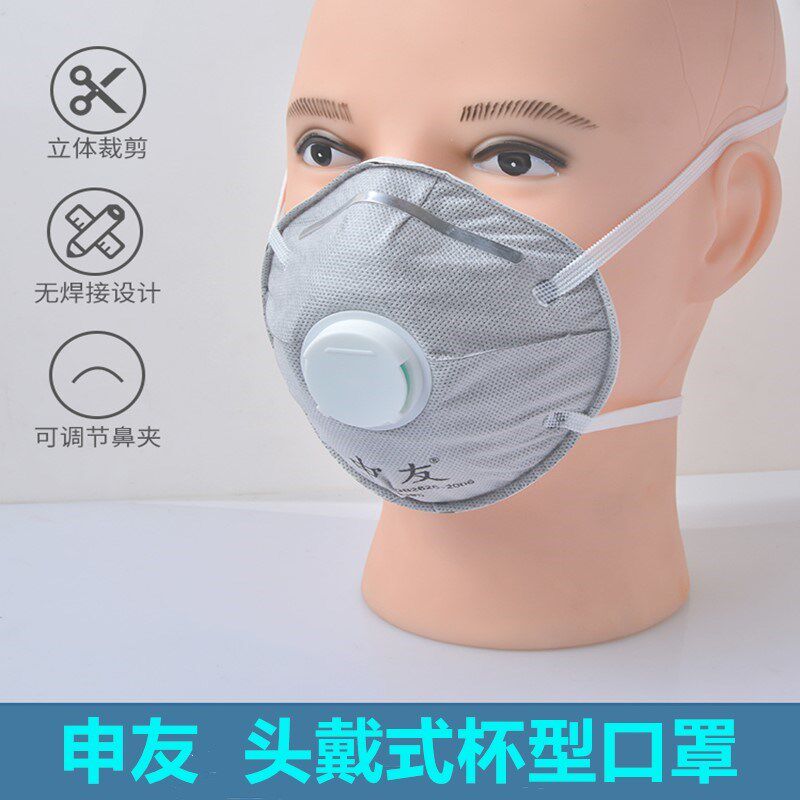 申友KN95头戴式杯型防尘防护口罩防雾霾电焊打磨装修粉尘工业面罩
