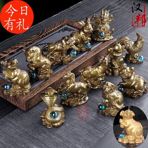 12十二生肖属相动物创意变色小茶宠茶台茶玩茶艺摆件茶盘茶具饰品