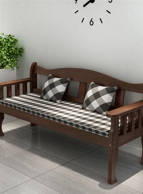 实木长椅阳台休闲家用客厅咖啡厅奶茶店酒吧做旧碳化椅双人沙发椅