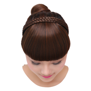 假刘海假发女逼真隐形齐刘海辫子发箍头帘流海斜留海齐刘海假发片