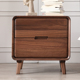 北美黑胡桃木床头柜实木卧室小柜子北欧原木收纳柜意式 床边置物架