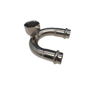 304不锈钢卡压回水弯头冷热水管循环内丝水弯头4分6分U型弯头