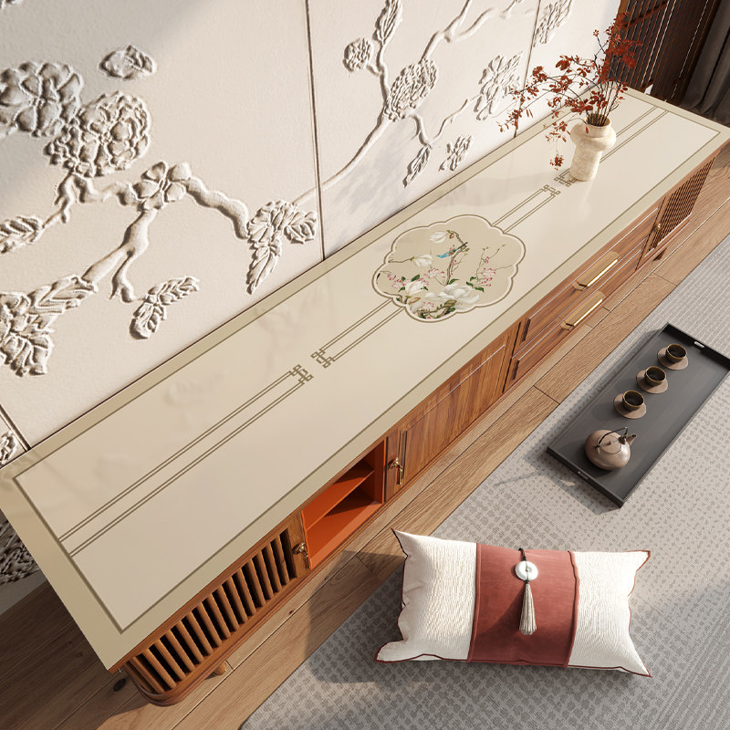 中式电视柜桌垫防水防油免洗茶几壁纸pvc软玻璃餐柜鞋柜台面垫,居家布艺,桌布,淘宝优惠券,粉丝福利购,淘宝优惠卷