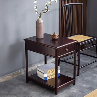 茶椅三件套茶桌家具中式楠竹太师椅泡茶桌边几茶台紫檀色简约