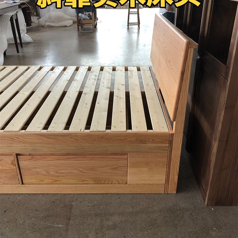 作点家具定制飘窗拼接床欧式简约实木榻榻米落地床架带储物箱体床