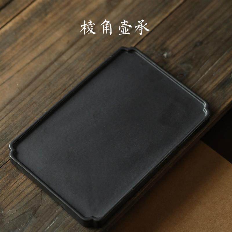 景德镇黑禅风功夫茶壶海棠壶承家用茶具套装茶壶拖盖碗茶壶座