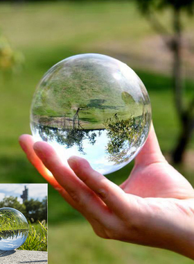 白色水晶球摆件透明圆球紫黄色水晶玻璃球客厅办公桌玄关家居装饰