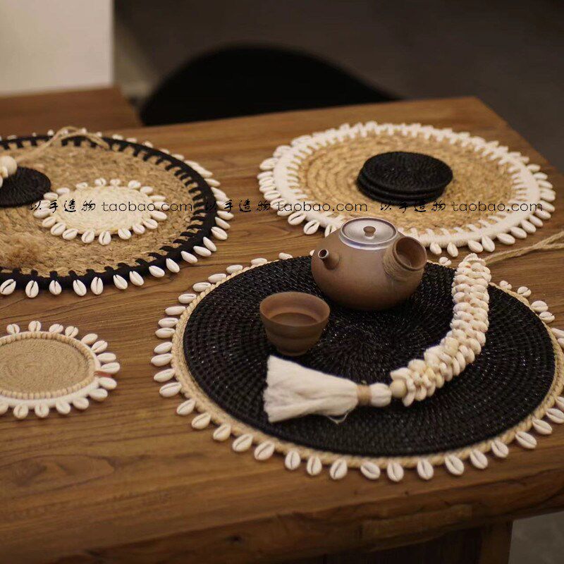 以手造物。藤编餐垫隔热垫茶垫盘垫家用设计师样板房摆件民宿软装,节庆用品/礼品,文化创意杯垫/餐垫,淘宝优惠券,粉丝福利购,淘宝优惠卷