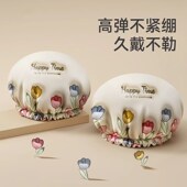 浴帽防水洗澡帽女款 家用立体沐浴帽防湿头发套厨房防油烟加厚双层