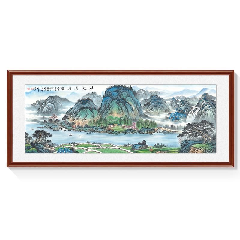 网红地安居客厅福装饰画新中沙发背景墙式壁画办公室山水画风景挂
