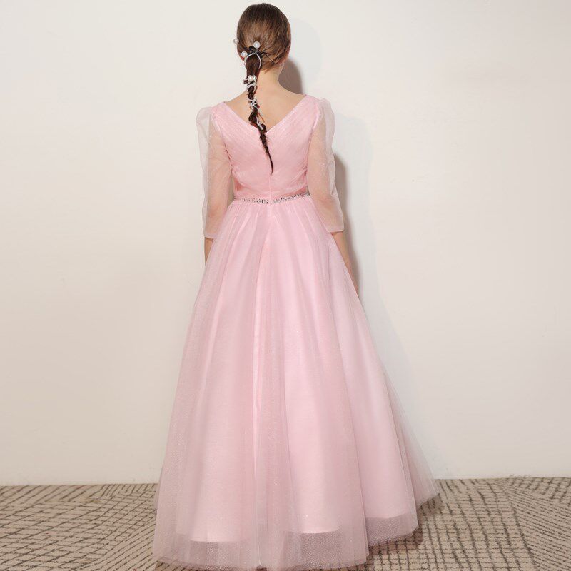 2025新款花童婚纱公主裙女中大童小提琴演奏主持人钢琴演出晚礼服