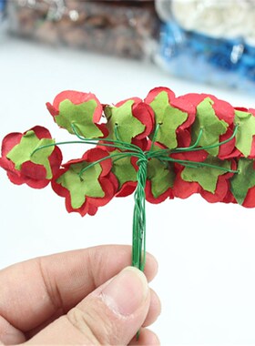 144朵/1包DIY手工胸花小纸玫瑰花婚庆喜糖盒喜帖新娘花环纸花