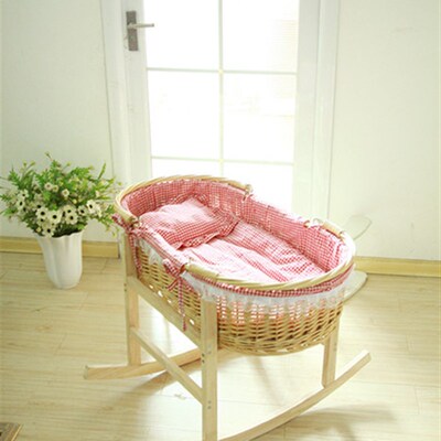 包邮藤柳编婴儿篮手提便携提篮车载带蓬摇篮床宝宝哄睡床蚊帐凉席